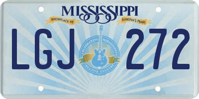 MS license plate LGJ272