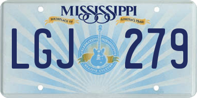 MS license plate LGJ279