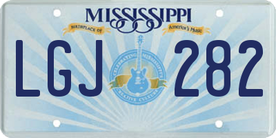 MS license plate LGJ282