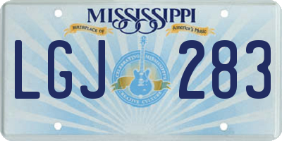MS license plate LGJ283
