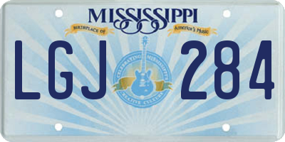 MS license plate LGJ284