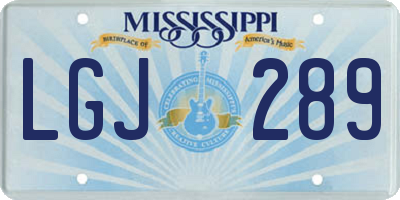MS license plate LGJ289