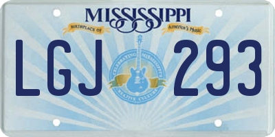 MS license plate LGJ293