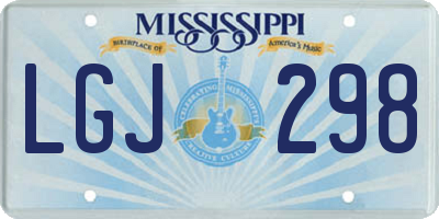 MS license plate LGJ298