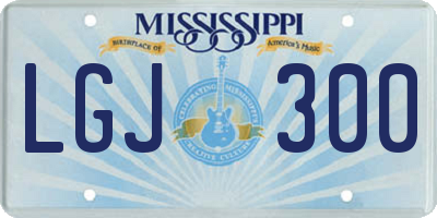 MS license plate LGJ300