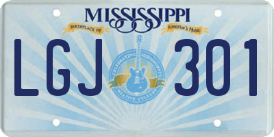 MS license plate LGJ301