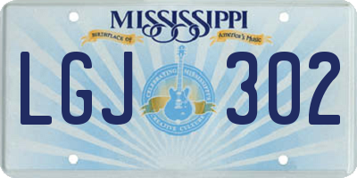 MS license plate LGJ302