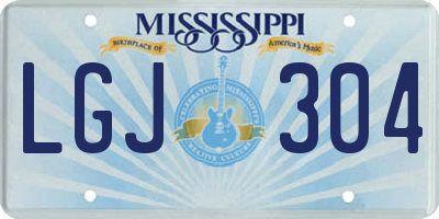 MS license plate LGJ304