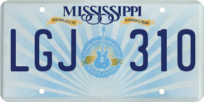 MS license plate LGJ310