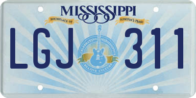 MS license plate LGJ311