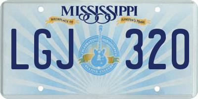 MS license plate LGJ320