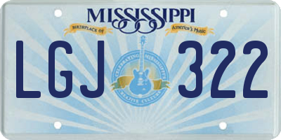 MS license plate LGJ322