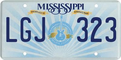 MS license plate LGJ323