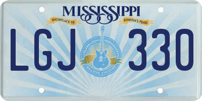 MS license plate LGJ330