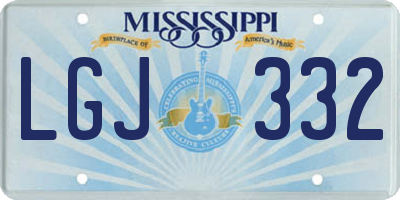 MS license plate LGJ332