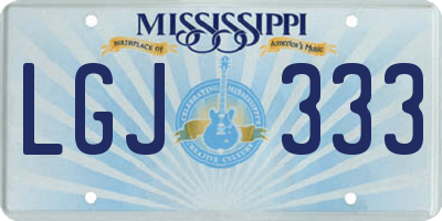 MS license plate LGJ333