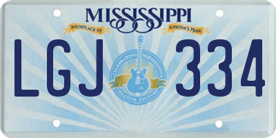 MS license plate LGJ334
