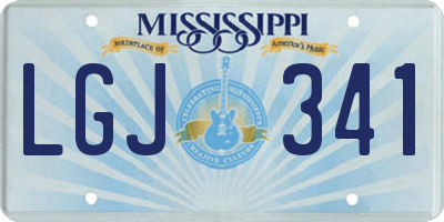MS license plate LGJ341