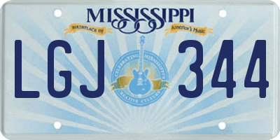 MS license plate LGJ344