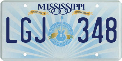 MS license plate LGJ348