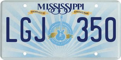 MS license plate LGJ350