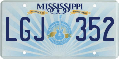 MS license plate LGJ352