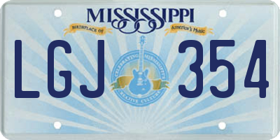MS license plate LGJ354