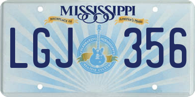 MS license plate LGJ356