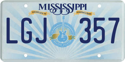 MS license plate LGJ357