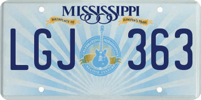 MS license plate LGJ363