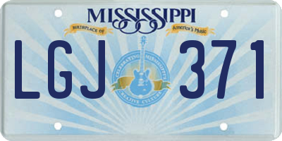 MS license plate LGJ371