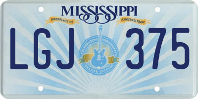 MS license plate LGJ375