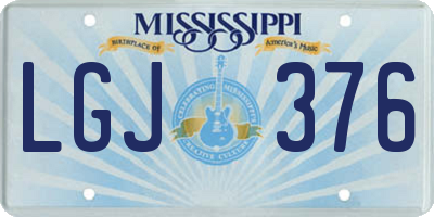 MS license plate LGJ376