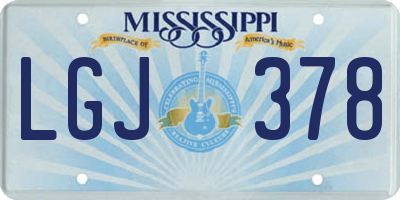MS license plate LGJ378