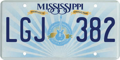 MS license plate LGJ382