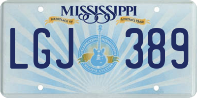 MS license plate LGJ389