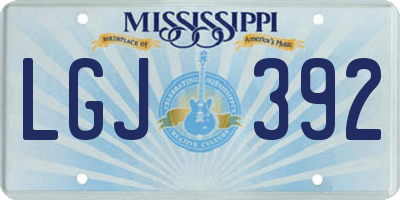 MS license plate LGJ392