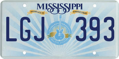 MS license plate LGJ393