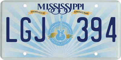 MS license plate LGJ394