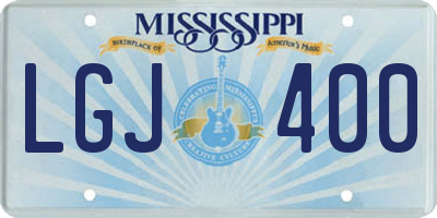 MS license plate LGJ400