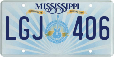 MS license plate LGJ406