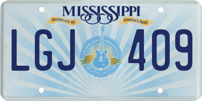 MS license plate LGJ409