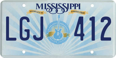 MS license plate LGJ412