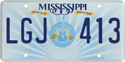 MS license plate LGJ413