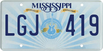 MS license plate LGJ419
