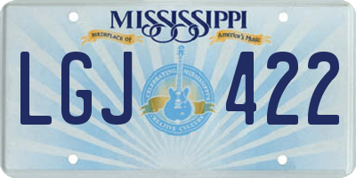MS license plate LGJ422