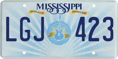 MS license plate LGJ423