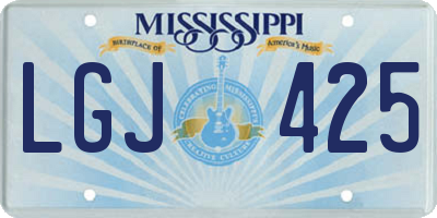 MS license plate LGJ425