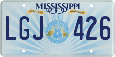 MS license plate LGJ426