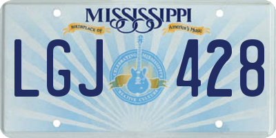 MS license plate LGJ428